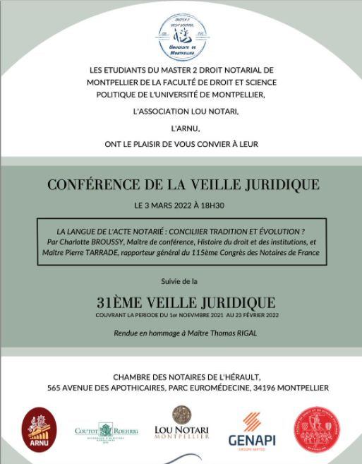 Conférence de la veille juridique