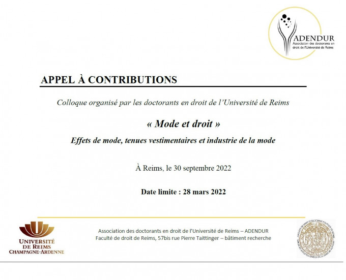 Mode et droit. Effets de mode, tenues vestimentaires et industrie de la mode