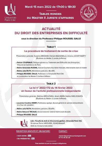 Actualité du Droit des entreprises en difficulté