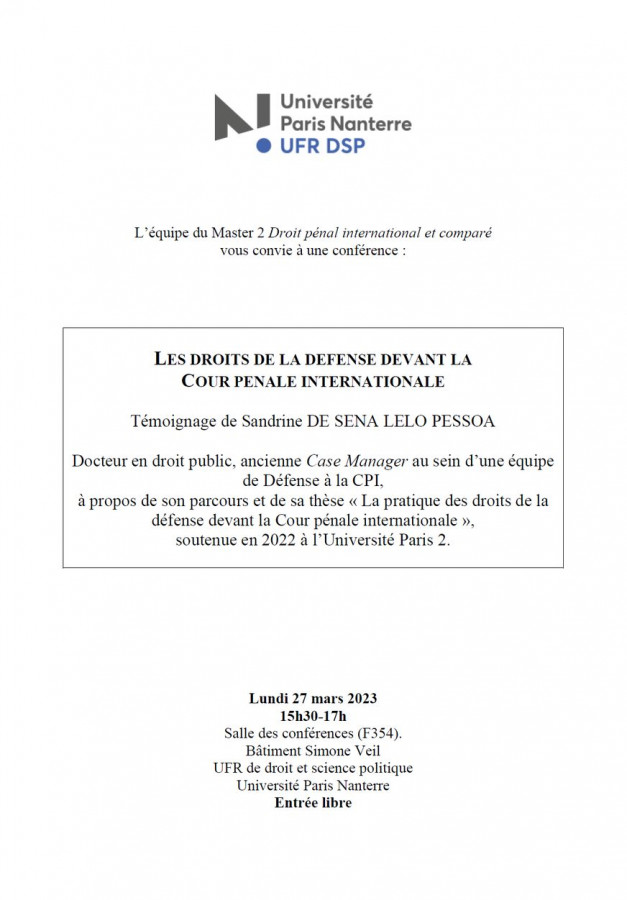 Les droits de la défense devant la cour pénale internationale