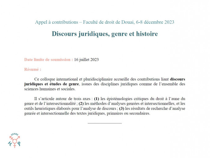 Discours juridiques, genre et histoire