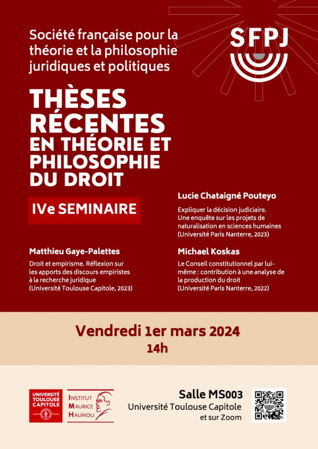 Thèses récentes en théorie et philosophie du droit