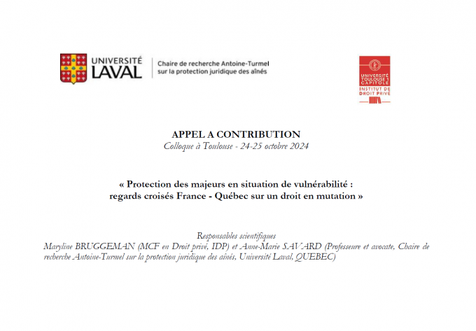 Protection des majeurs en situation de vulnérabilité : regards croisés France - Québec sur un droit en mutation
