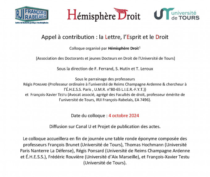 La Lettre, l’Esprit et le Droit