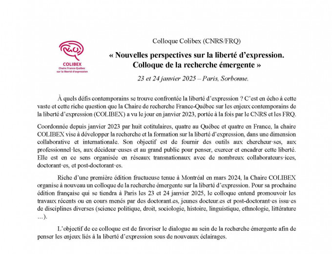 Nouvelles perspectives sur la liberté d’expression