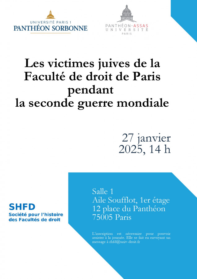 Les victimes juives de la Faculté de droit de Paris pendant la second…
