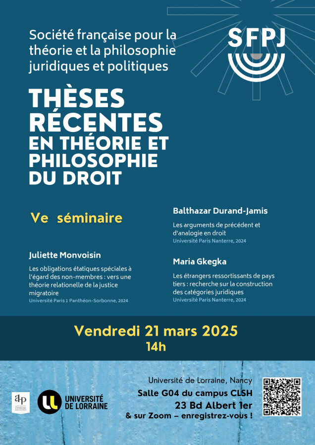 Thèses récentes en théorie et philosophie du droit