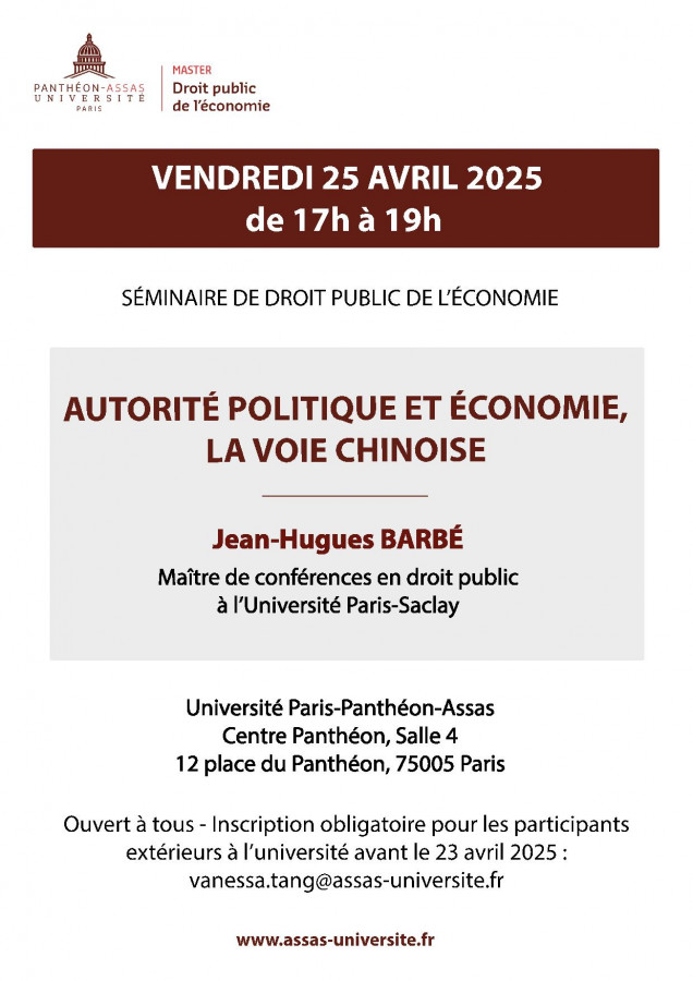 Autorité politique et économie, la voie chinoise
