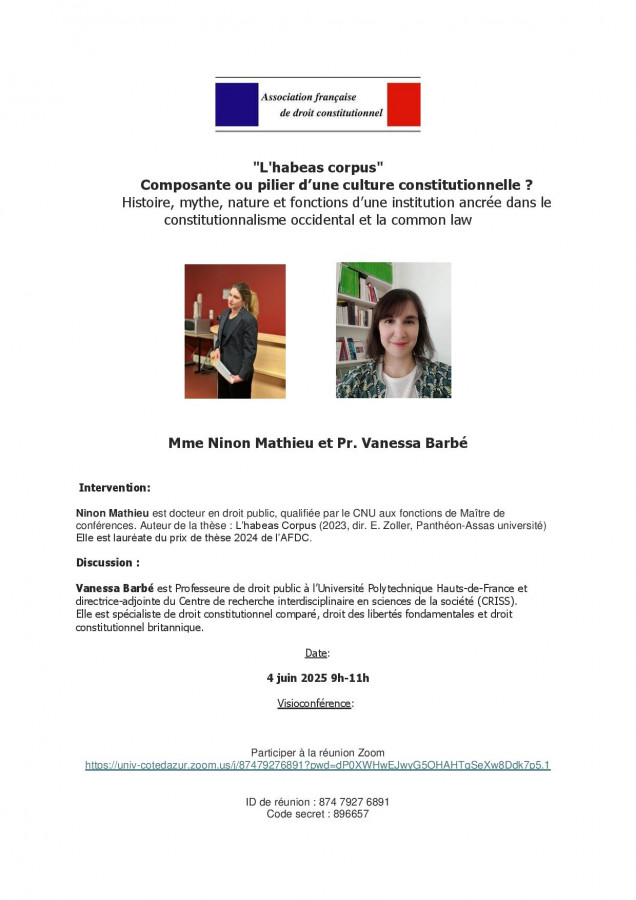 L'habeas corpus : composante ou pilier d'une culture constitutionnelle ?