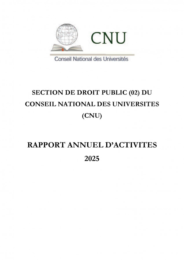 Rapport annuel d'activité du CNU - Section 02