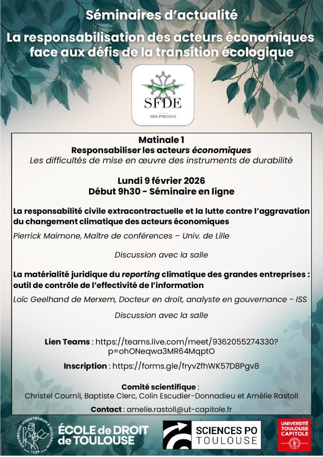 La responsabilisation des acteurs économiques face aux défis de la tr…