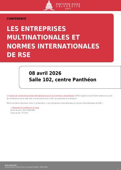 Les entreprises multinationales et normes internationales de RSE