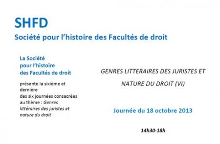 Genres littéraires des juristes et nature du droit (VI)